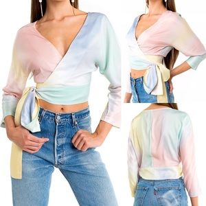 Wildfox Virtuoso Watercolors Wrap Top